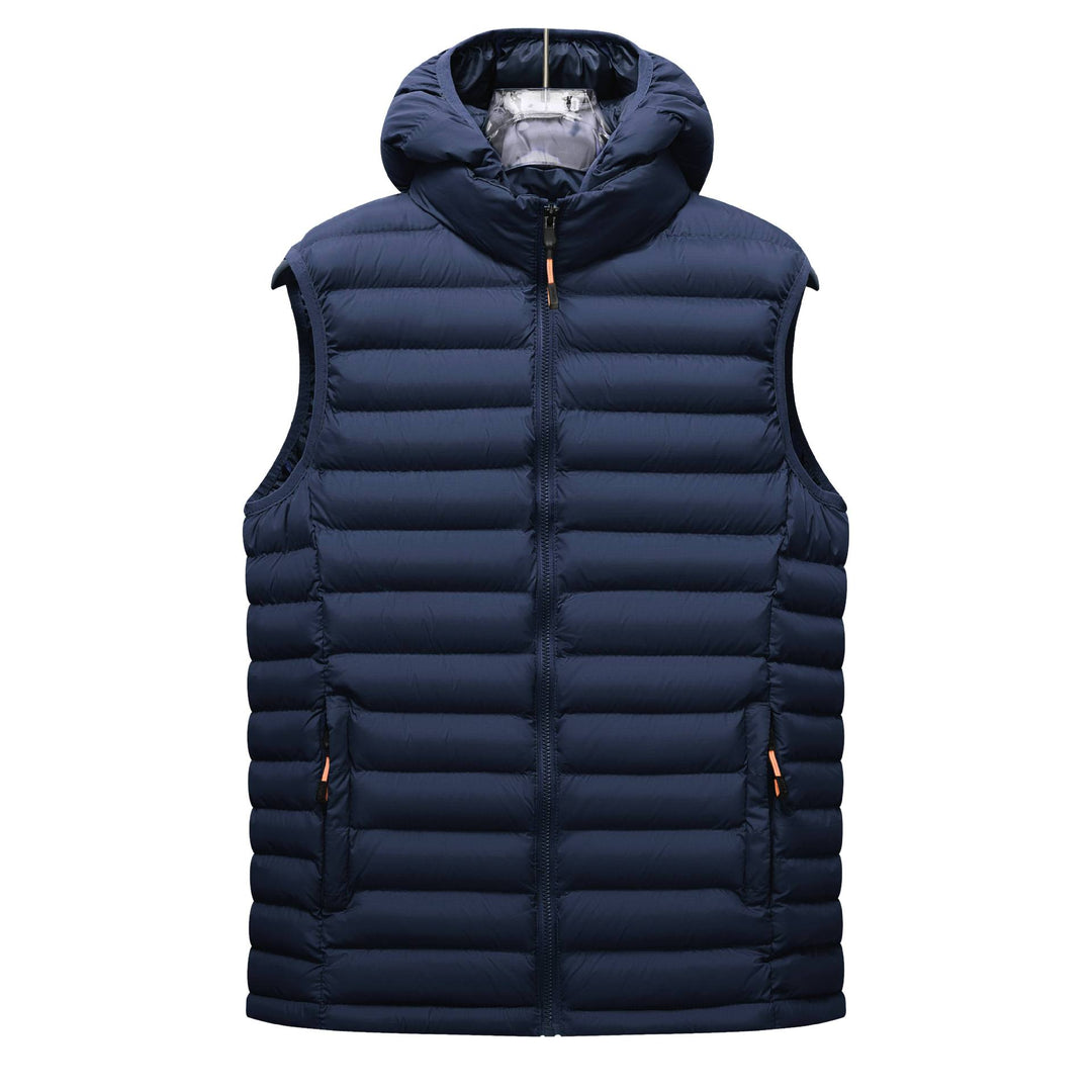 Women's ultralight quilted hooded vest with thermal filling and high standing collar Mune Fashion