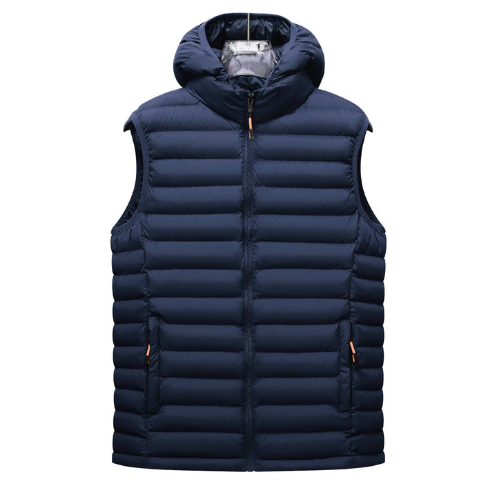Women's ultralight quilted hooded vest with thermal filling and high standing collar Mune Fashion