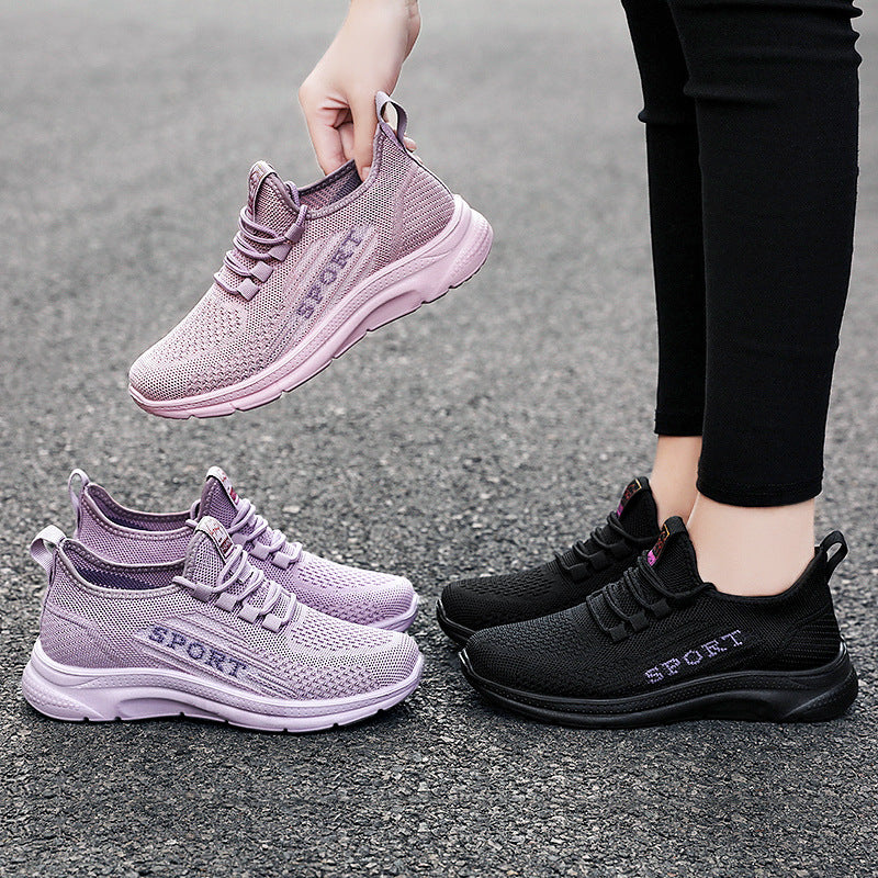 Ladies' breathable knit sport sneakers with elastic entry, padded insole, and flexible EVA cushioning Mune Fashion
