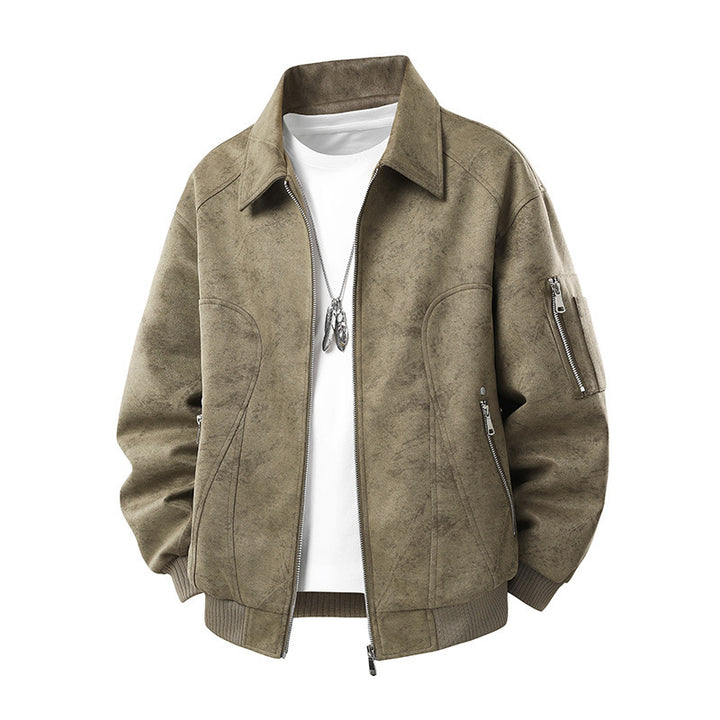 Men's Fashionable Retro Leather Jacket Mune Fashion