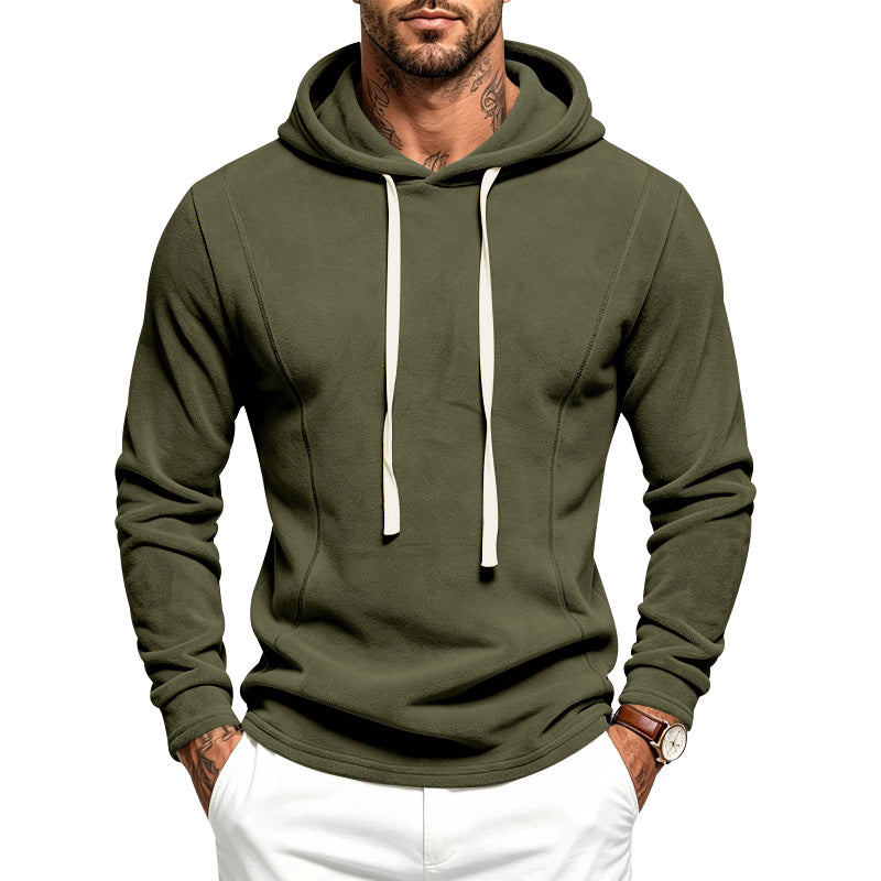 Men's Fluffy Hoodie made of Teddy Fleece with Drawstring Hem Mune Fashion