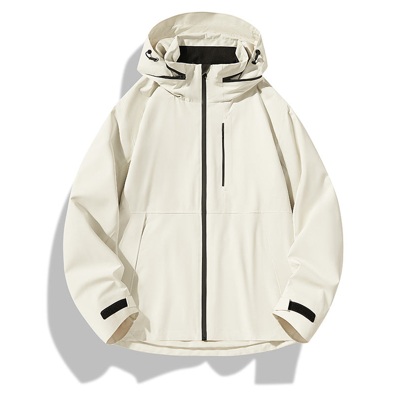 Men's Two-Layer Waterproof Outdoor Jacket with Hood, Welded Zippers and Contrast Panels Mune Fashion