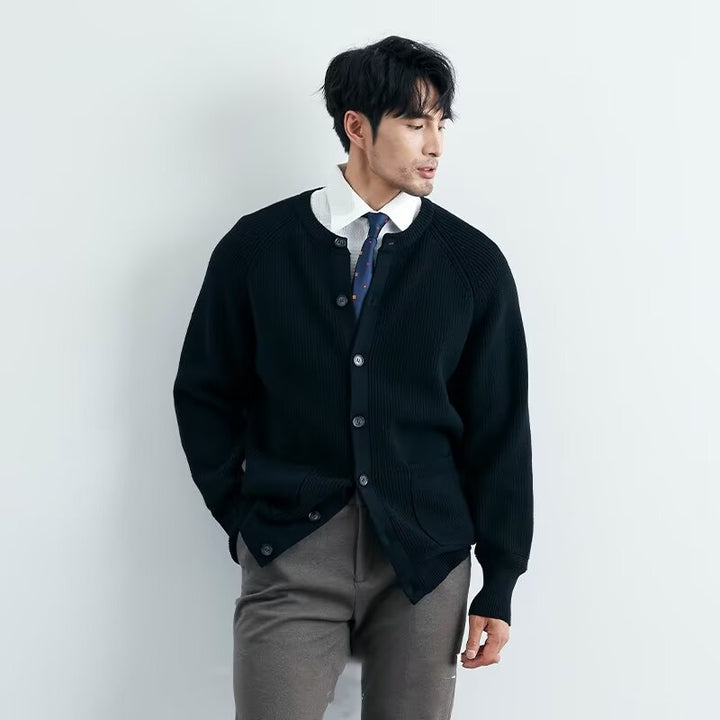 Men's Fashion Cardigan with Round Neck Mune Fashion