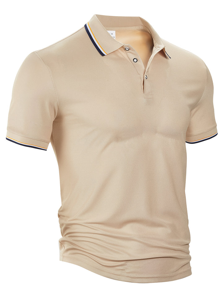 Men's classic polo shirt made of piqué with contrasting stripes at the collar Mune Fashion