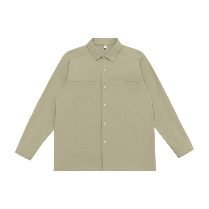 Unisex Longline Shirt Jacket in Boxy Cut made of heavy sweat quality with concealed snap button placket Mune Fashion