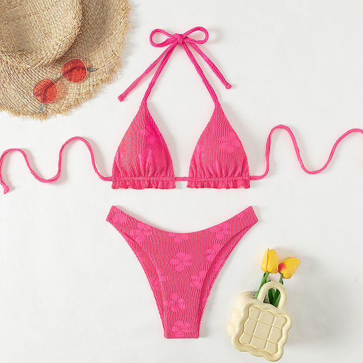 Women's Triangle Bikini with Refined Ruffle and Tie Details Mune Fashion