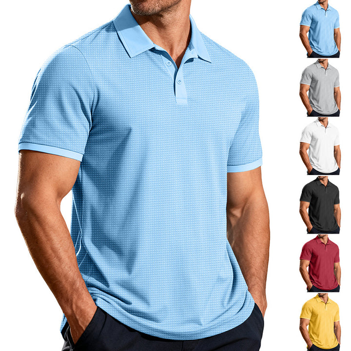 Men's structured pique short-sleeve polo shirt with shirt collar Mune Fashion