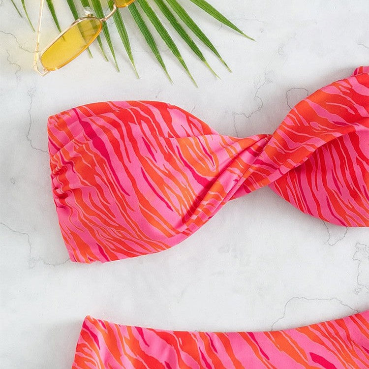 Women's bandeau bikini with elastic wrap design and high leg cut Mune Fashion