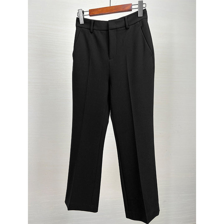 Women Elegant straight-cut suit trousers with crease and pockets Mune Fashion