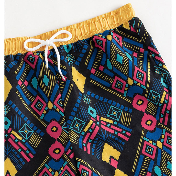 Women's swim shorts with geometric pattern and elastic waistband Mune Fashion