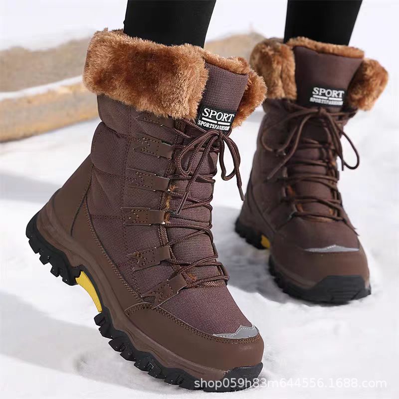 Women's Waterproof Insulated Thermal Hiking Boots with Faux Fur Collar Mune Fashion