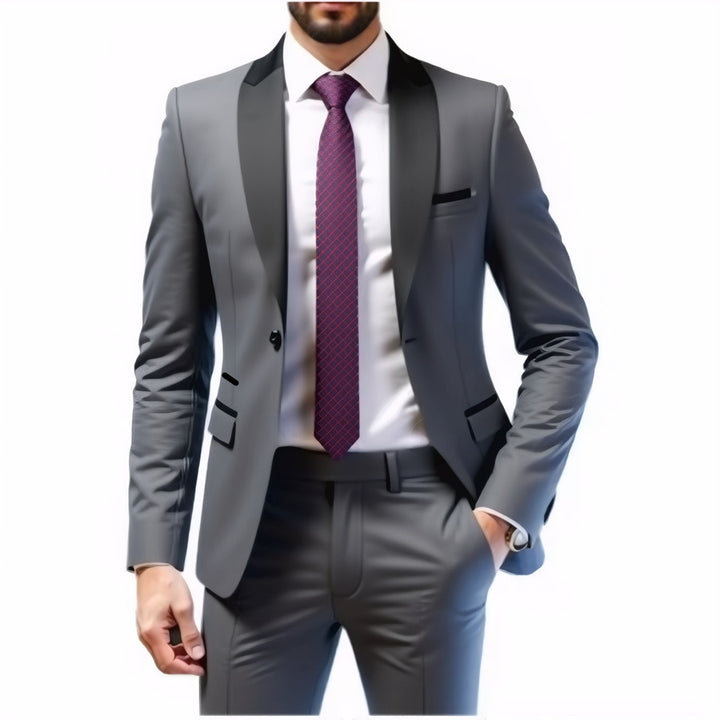 Men's Slim Fit Tuxedo with Shawl Collar and One-Button Jacket Mune Fashion