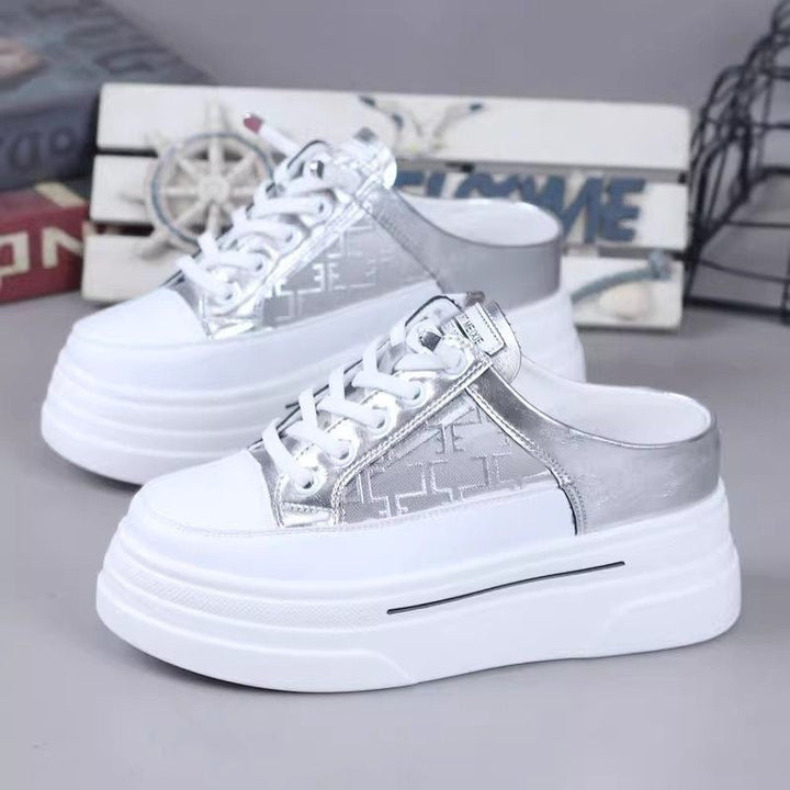 Women's Platform Sneakers with Fashionable Slingback Design and Breathable Upper Material Mune Fashion