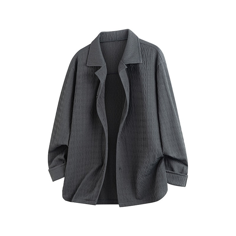 Women Lightly Structured Oversized Shirt Jacket with Lapel Collar & Press Button Front Mune Fashion