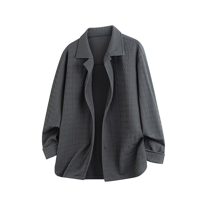 Women Lightly Structured Oversized Shirt Jacket with Lapel Collar & Press Button Front Mune Fashion