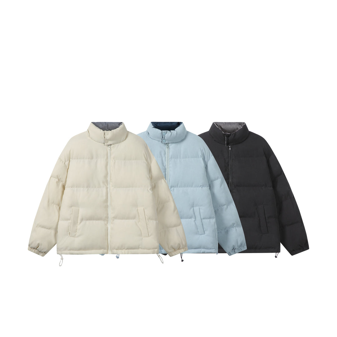 Women's Padded Boxy Quilted Jacket with High Stand-Up Collar Mune Fashion