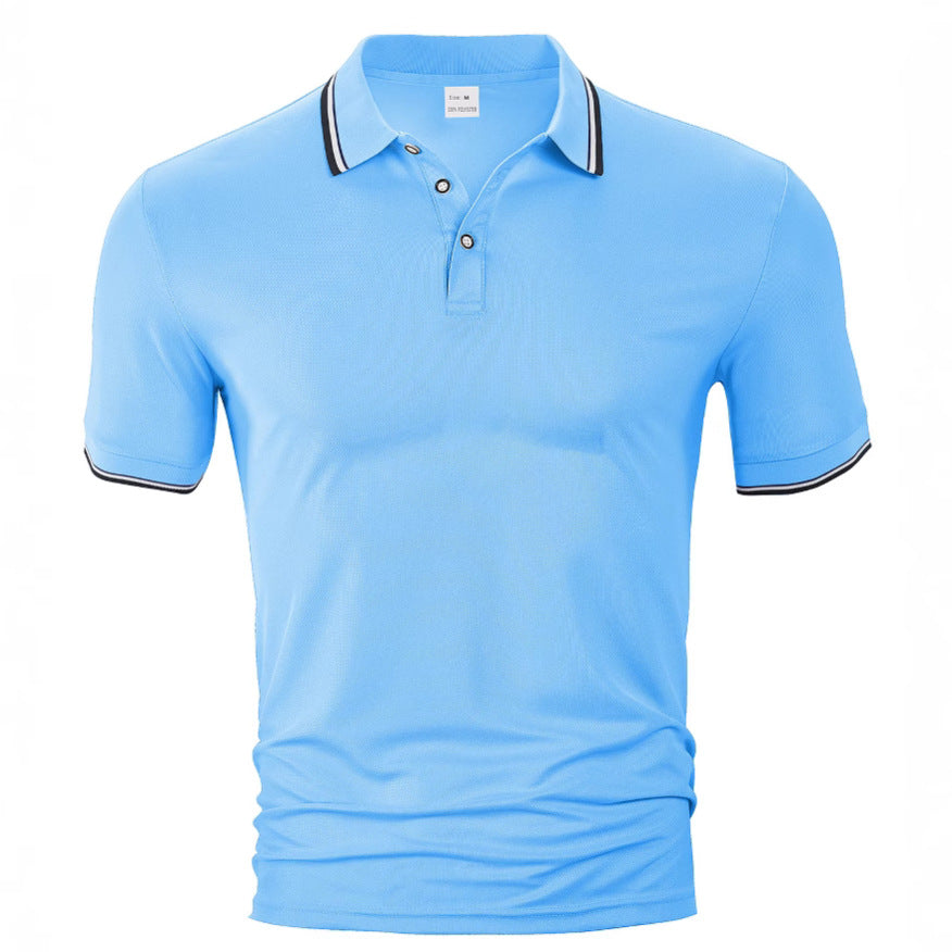 Men's classic polo shirt made of piqué with contrasting stripes at the collar Mune Fashion