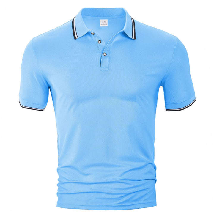 Men's classic polo shirt made of piqué with contrasting stripes at the collar Mune Fashion