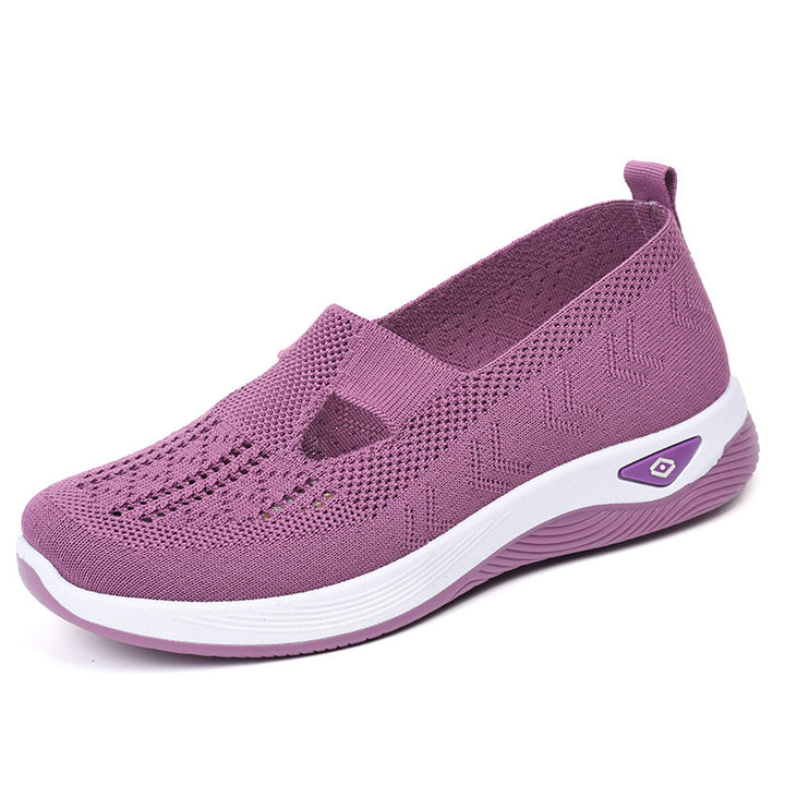 Women's lightweight breathable slip-on sneakers with elastic knit upper and orthopedic comfort sole Mune Fashion