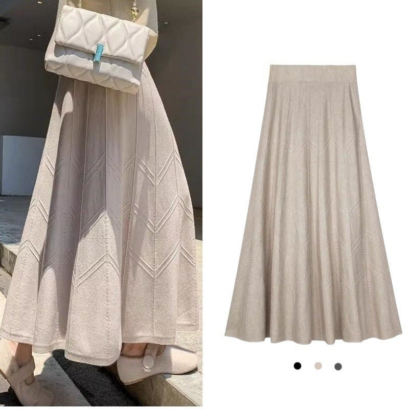 Ladies Elegant, Swinging Maxi Skirt with Structured Design Mune Fashion
