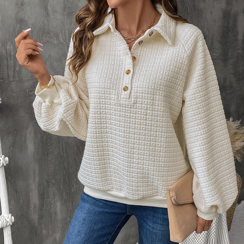 Women's cozy oversized sweatshirt with button details Mune Fashion