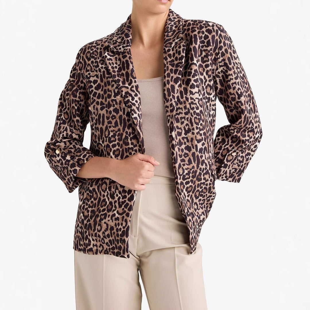 Women's Stylish Leopard Print Blazer