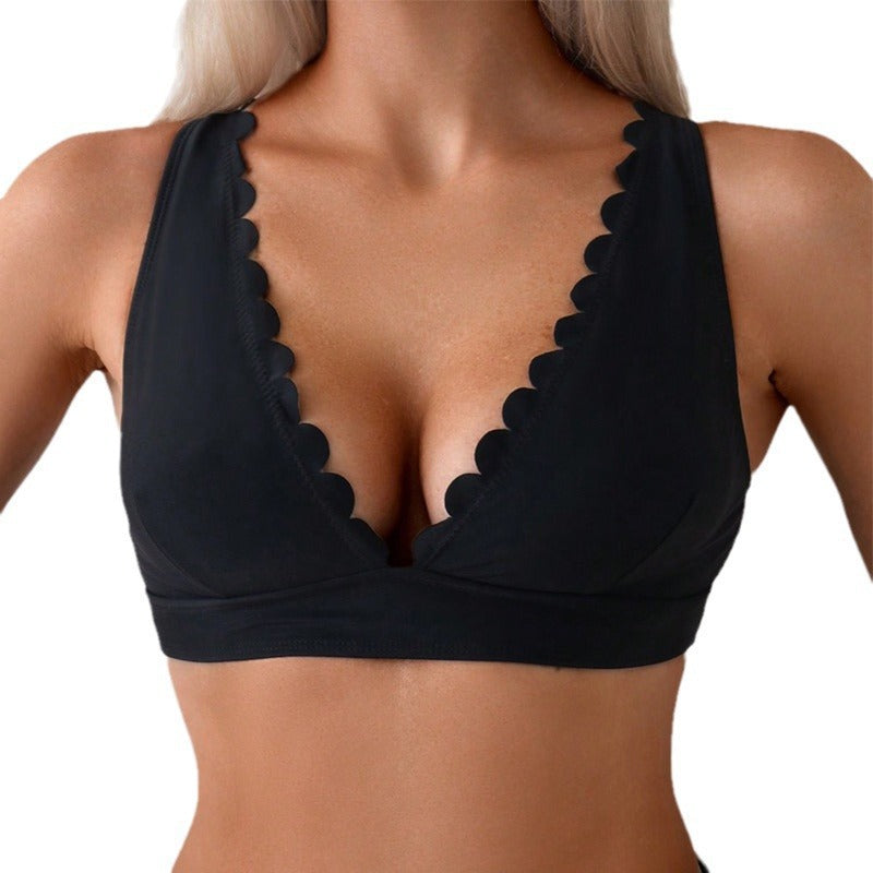 Women's bikini top with elegant wave pattern Mune Fashion
