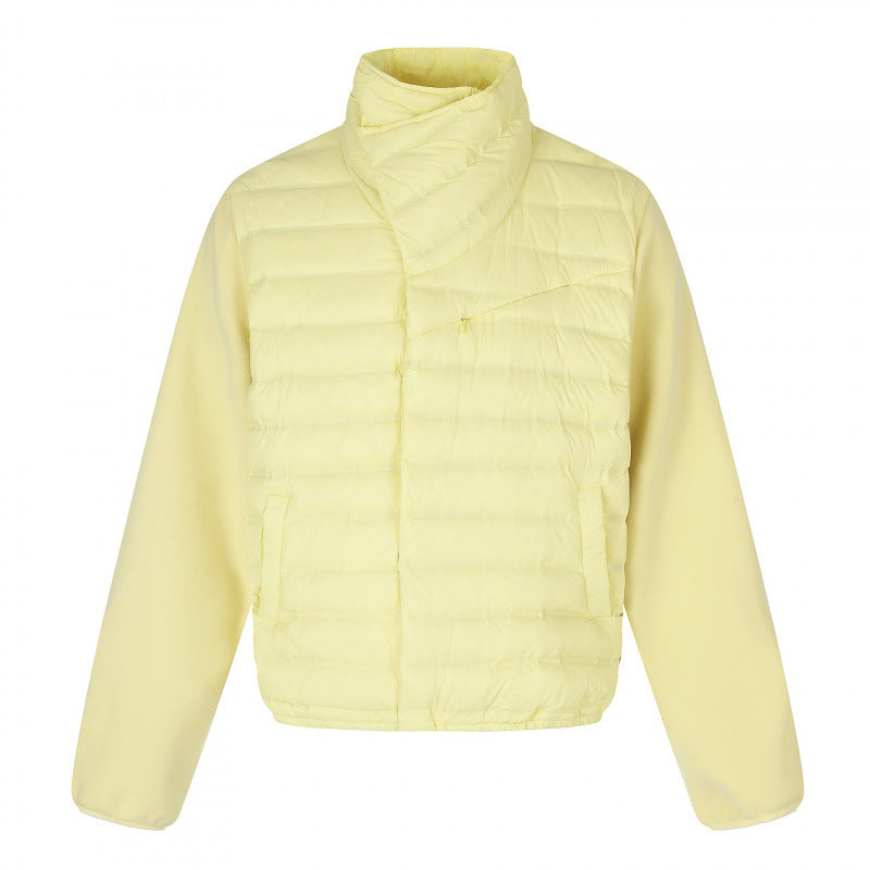 Women's Light Hybrid Quilted Jacket with Quilted Front and Fleece Sleeves Mune Fashion