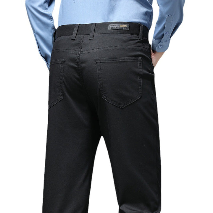 Men's stretch chinos with straight cut and crease Mune Fashion