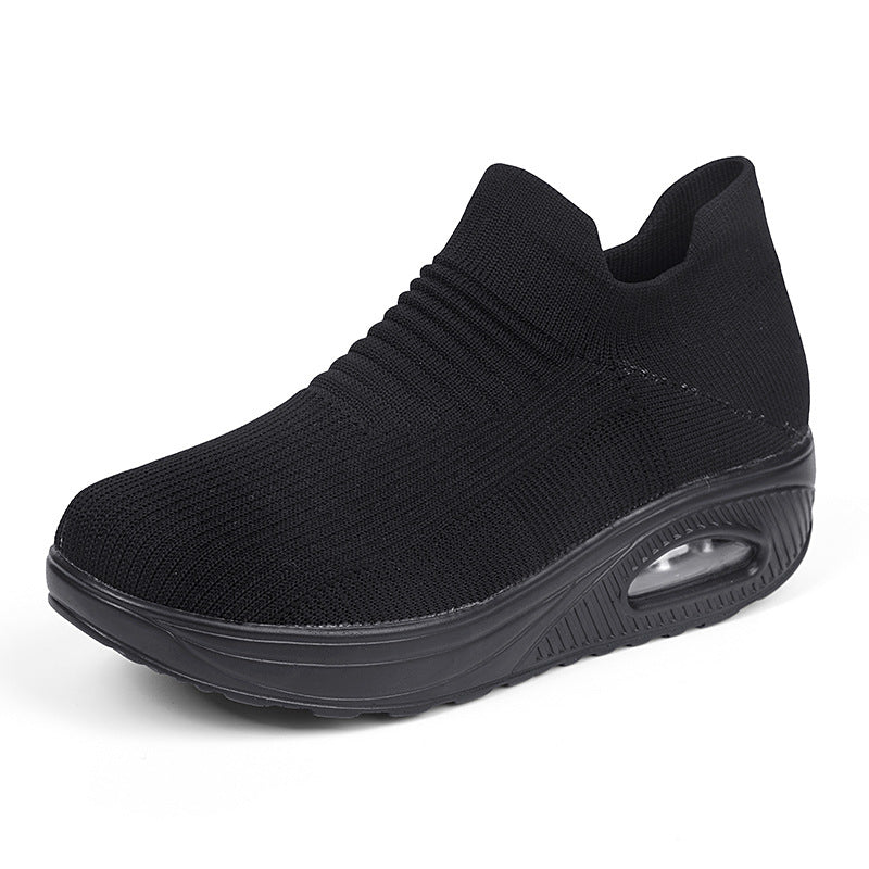 Women's knitted slip-on walking sneakers with anatomical pronation support, air-cushioned midsole, and sock-like shaft Mune Fashion