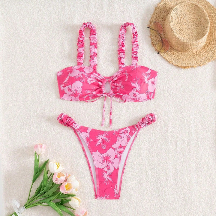 Women's High-Cut Bikini with Ruffle Details Mune Fashion