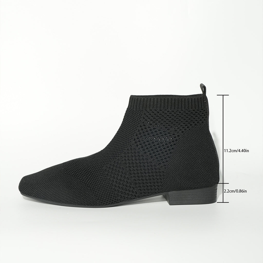 Women's knitted sock boots with elastic shaft, padded insole, and non-slip lightweight sole Mune Fashion