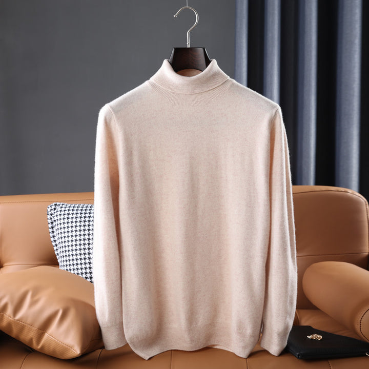 Men's Fine Turtleneck Sweater in Slim Minimal Silhouette made of Wool-Cashmere Mix Mune Fashion