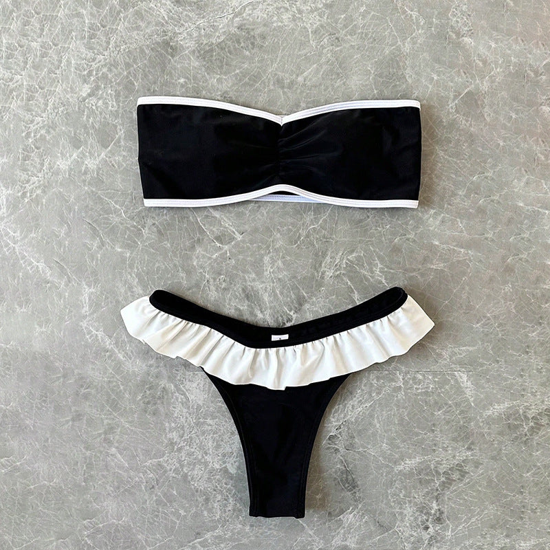Women's Bandeau Bikini with Ruffle Details Mune Fashion