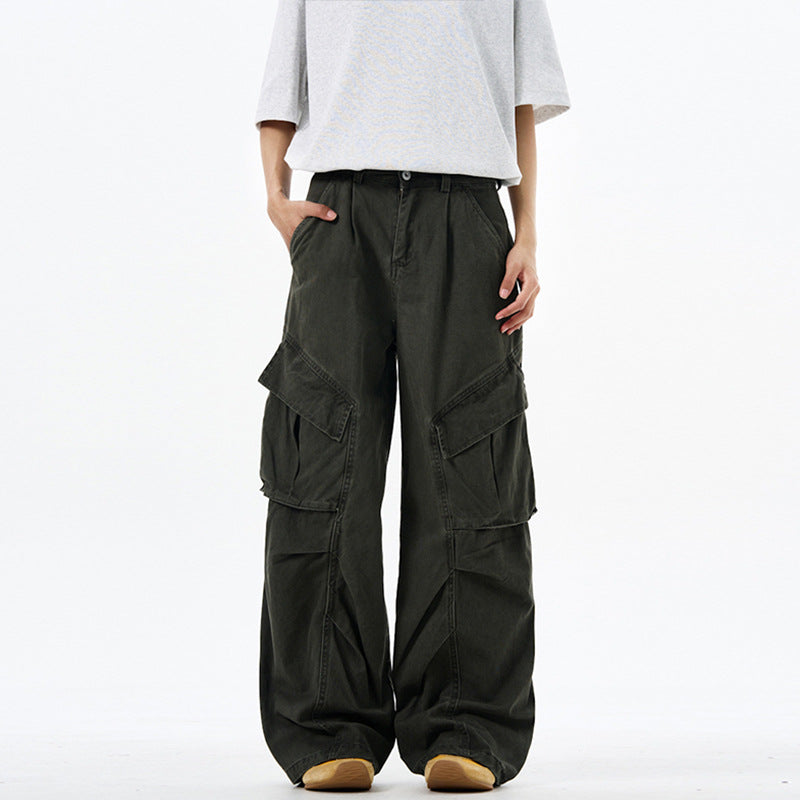 Men's wide technical multi-pocket cargo pants in palazzo cut Mune Fashion