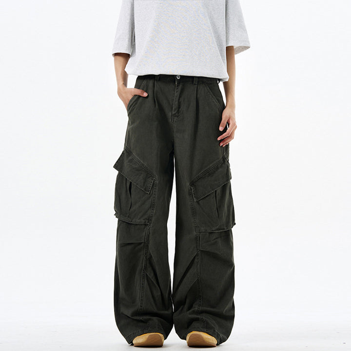 Men's wide technical multi-pocket cargo pants in palazzo cut Mune Fashion