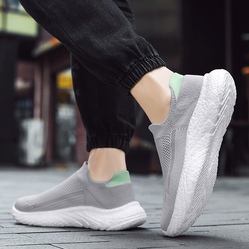 Women's seamless knit entry shoe with sock-like shaft and responsive wave cushioning sole Mune Fashion