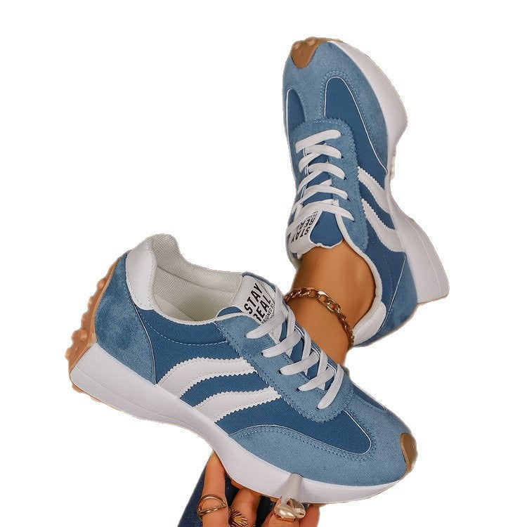Women's Retro Running Sneakers with Suede Look, Profiled Rubber Sole and Padded Comfort Insole Mune Fashion