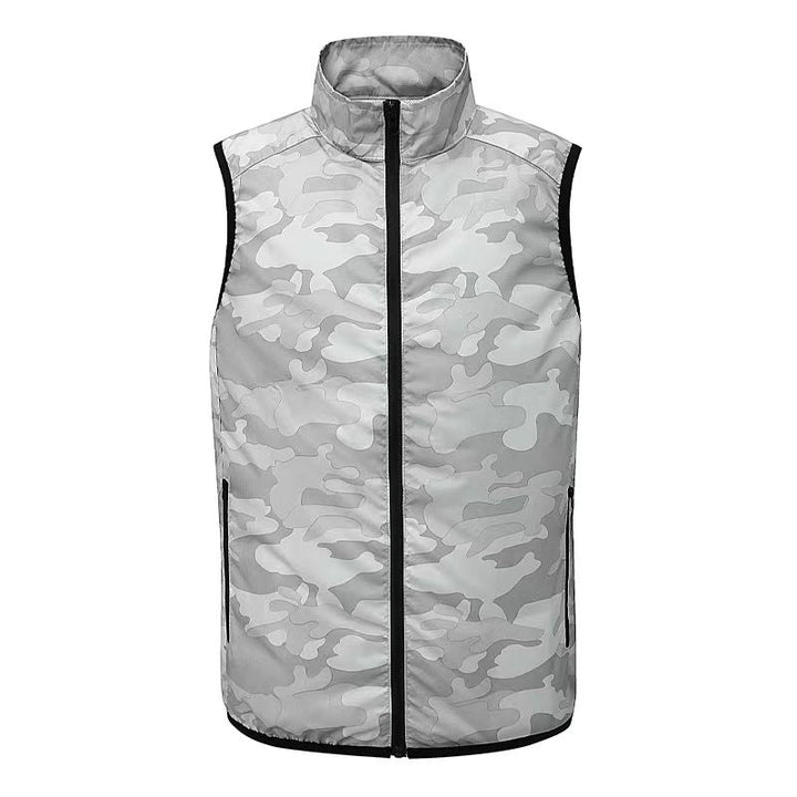 Men's lightweight breathable wind vest with standing collar and zippered pockets Mune Fashion