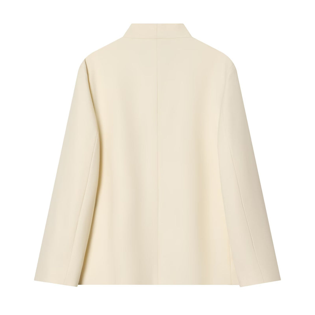 Women Two-Piece Suit Set with Oversized Long Blazer and High-Waist Pleated Trousers Mune Fashion
