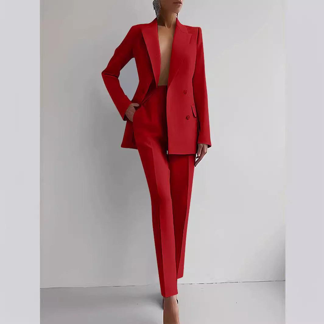 Women's Elegant Double Blazer-Pants Set Mune