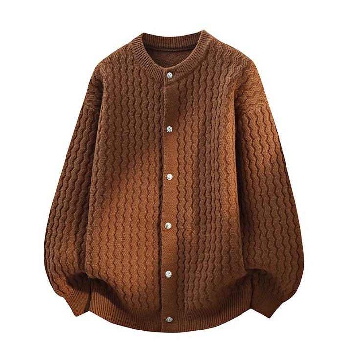 Women's Oversized Cardigan with Fine Textured Structure & Pearl Button Placket Mune Fashion