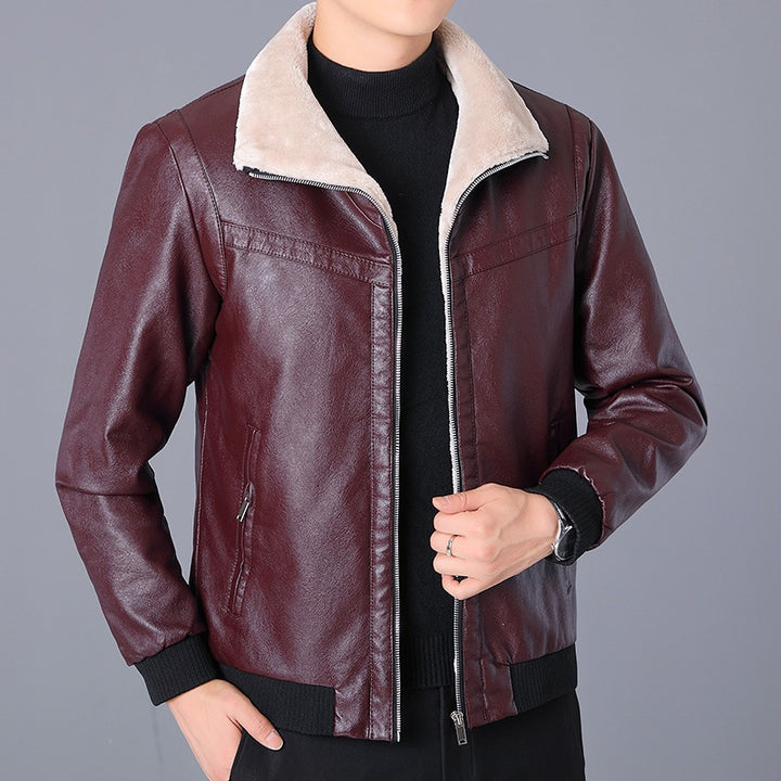 Men's faux leather jacket with teddy lining Mune Fashion 1787738674