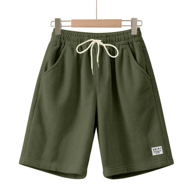 Men's knee-length lounge shorts in ribbed structure jersey with elastic drawstring waistband and patch pockets Mune Fashion