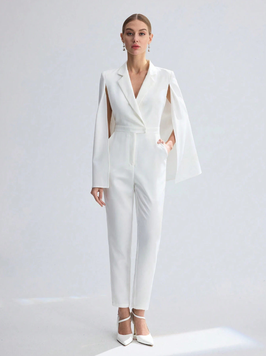 Women Elegant Jumpsuit with Cape Detail Mune Fashion