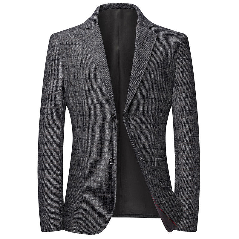 Men's Checkered Wool Blend Blazer with Light Unlined Construction and Welting Pockets Mune Fashion