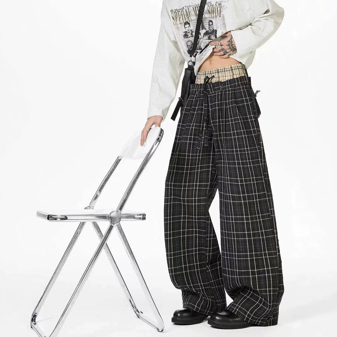 Women's Casual Checkered Carrot Pants Mune Fashion