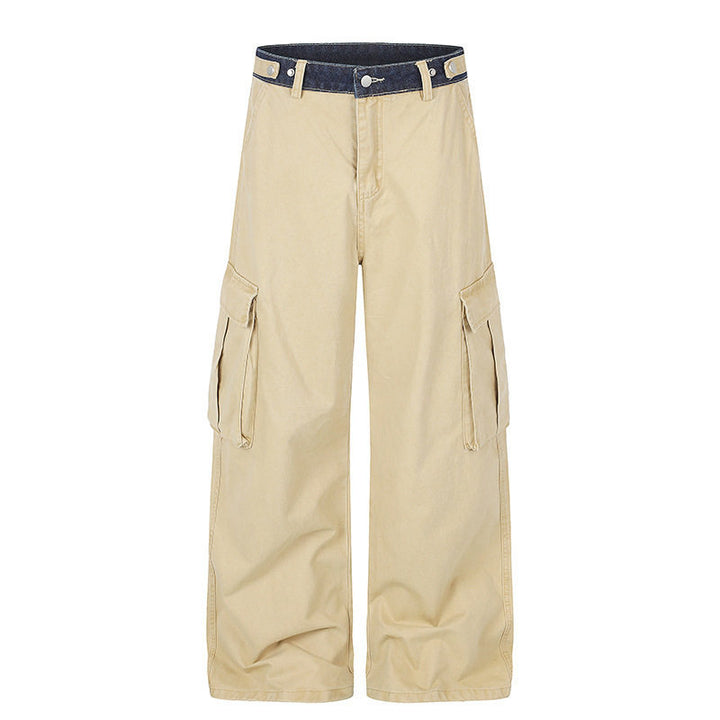 Women's Wide Cargo Palazzo Pants with Large Flap Pockets and High Waist Mune Fashion