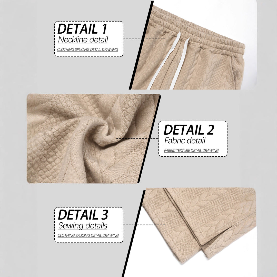 Men's loosely falling knit joggers with cable pattern and drawstring Mune Fashion