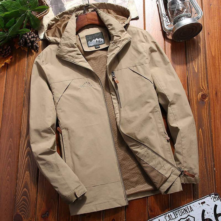 Men's Water-Repellent Softshell Jacket with Fleece Lining, Hood and Chest Pocket Mune Fashion